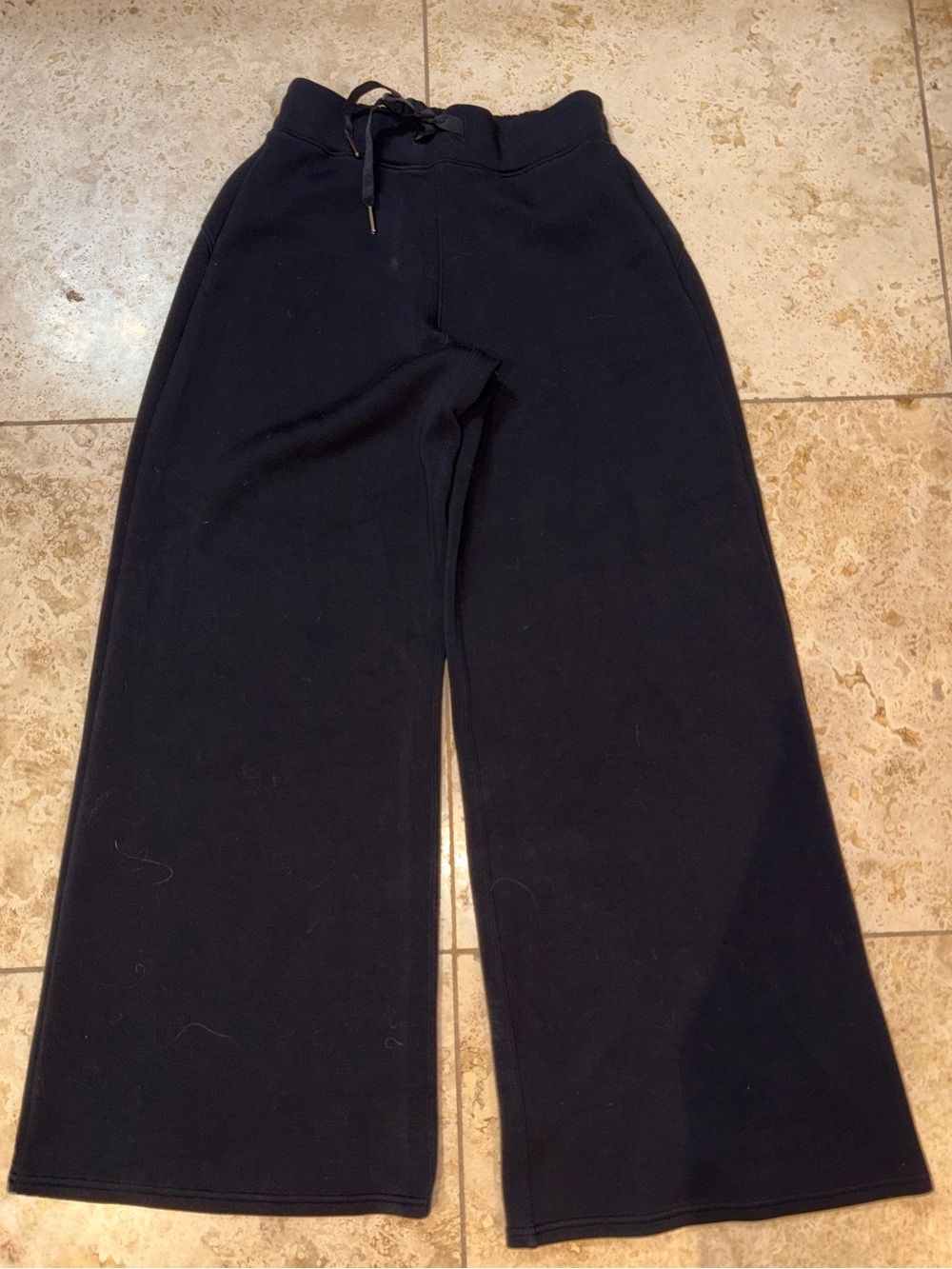 Spanx AirEssentials Black Wide Leg Drawstring Sweatpants